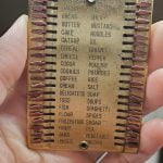 A vintage metal shopping list