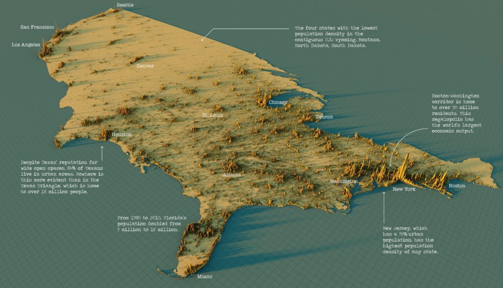 US Population Density Map 7 united states density map full