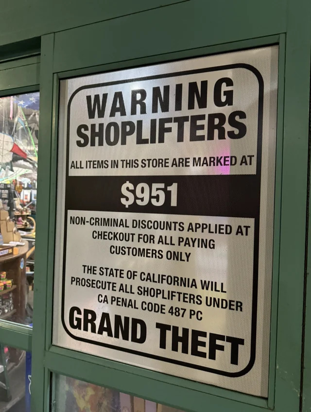 Non-Criminal Discounts Applied at Checkout 7 california store prices items at 951sp shoplifters can be