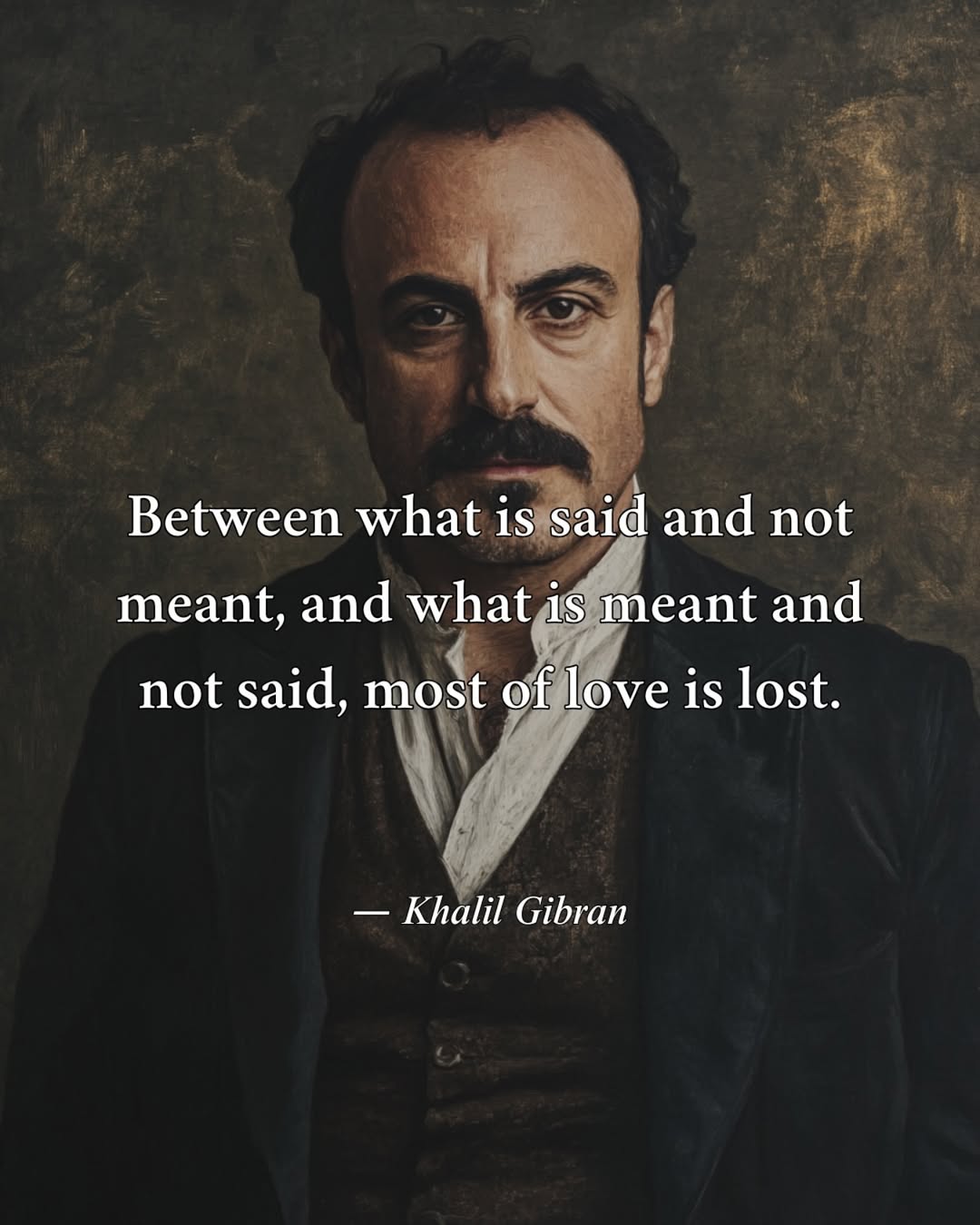 Love's Fragility in Communication 7 Between what is said and not meant and what is meant and not said most of love is lost. Quote by Khalil Gibran